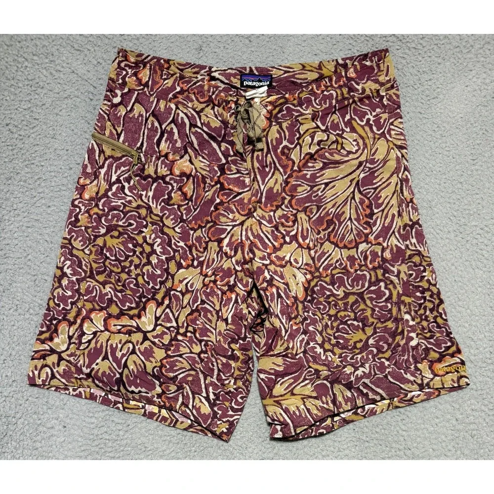 Patagonia Stretch Wavefarer Board Shorts Swim Trunk Floral Mens 33 10